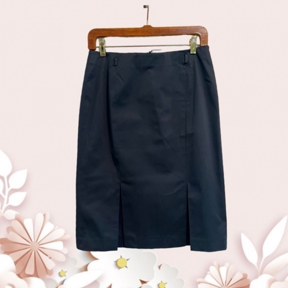 MAGASCHONI NEW dark navy classy with 2 front vents midi skirt